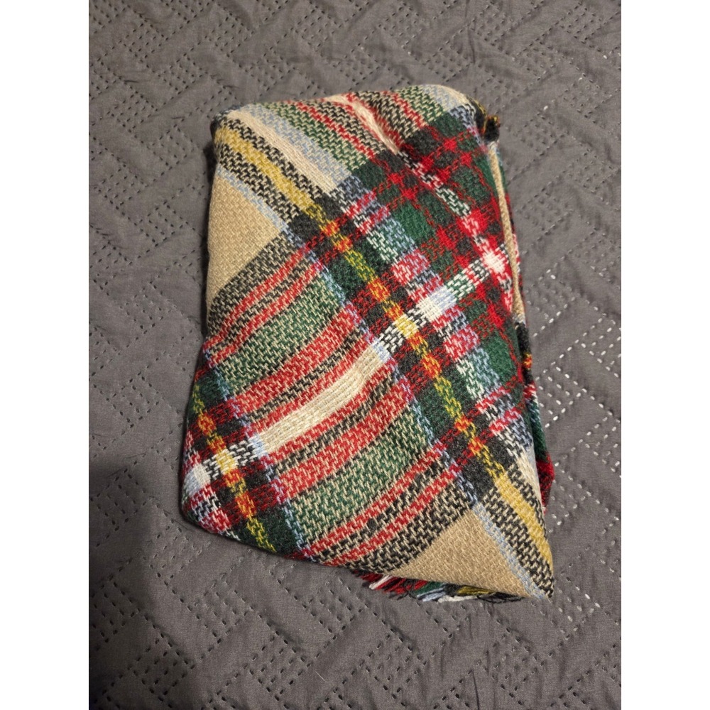 New Wander Agio Women's Multicolor Plaid Woven Fringe Triangle Winter Wrap Scarf